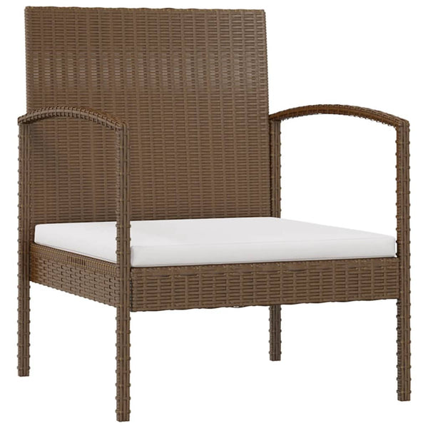 vidaXL 16-Piece Garden Lounge Set with Cushions Poly Rattan Brown