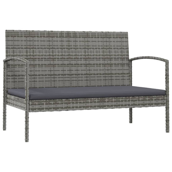 vidaXL 8-piece Garden Lounge Set with Cushions Poly Rattan Grey