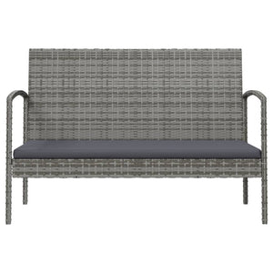 vidaXL 8-piece Garden Lounge Set with Cushions Poly Rattan Grey