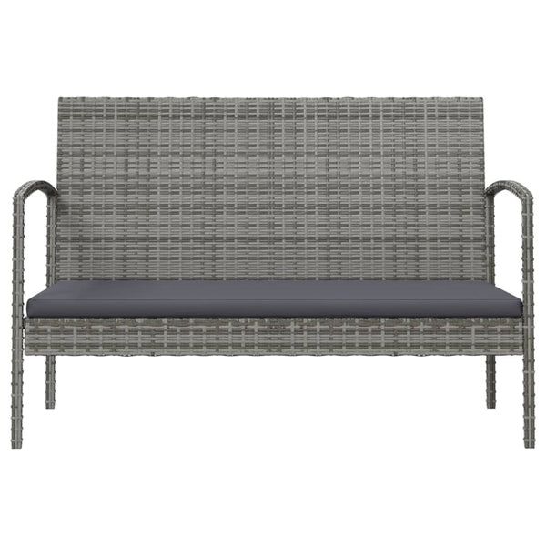 vidaXL 8-piece Garden Lounge Set with Cushions Poly Rattan Grey
