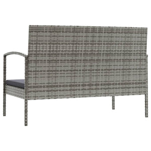 vidaXL 8-piece Garden Lounge Set with Cushions Poly Rattan Grey
