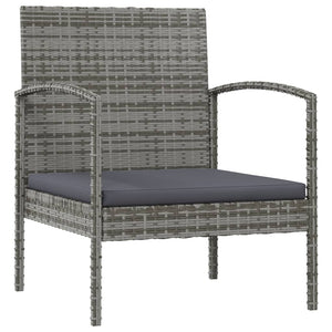 vidaXL 8-piece Garden Lounge Set with Cushions Poly Rattan Grey