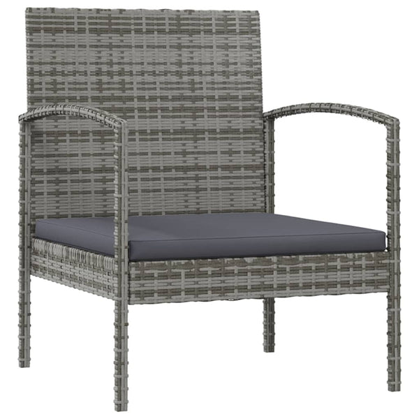 vidaXL 8-piece Garden Lounge Set with Cushions Poly Rattan Grey