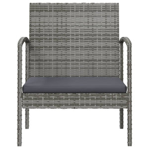 vidaXL 8-piece Garden Lounge Set with Cushions Poly Rattan Grey