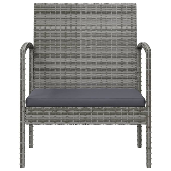 vidaXL 8-piece Garden Lounge Set with Cushions Poly Rattan Grey