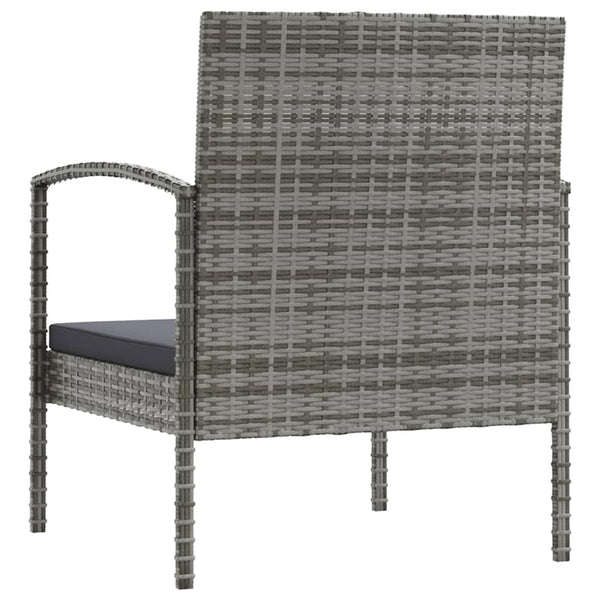 vidaXL 8-piece Garden Lounge Set with Cushions Poly Rattan Grey