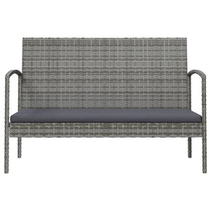 vidaXL 16-Piece Garden Lounge Set with Cushions Poly Rattan Grey