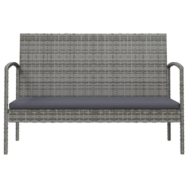 vidaXL 16-Piece Garden Lounge Set with Cushions Poly Rattan Grey