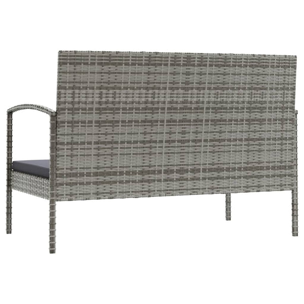 vidaXL 16-Piece Garden Lounge Set with Cushions Poly Rattan Grey