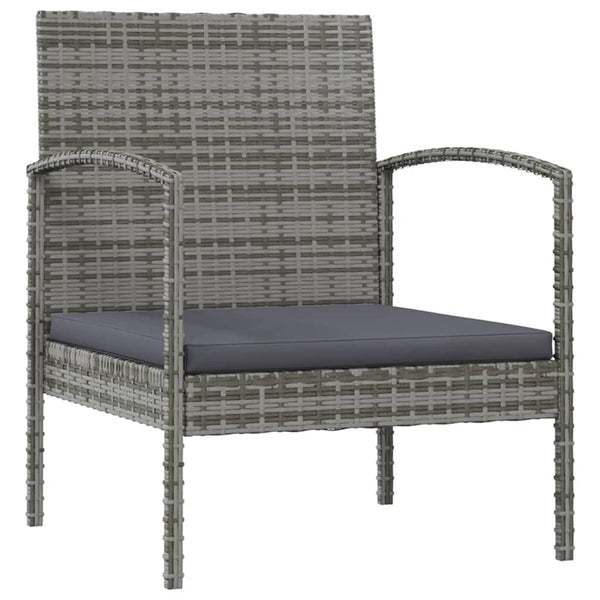 vidaXL 16-Piece Garden Lounge Set with Cushions Poly Rattan Grey