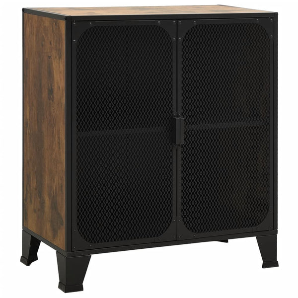 vidaXL Storage Cabinets 2 pcs Rustic Brown 72x36x82 cm Metal and MDF