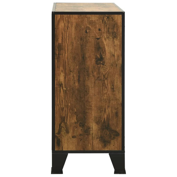 vidaXL Storage Cabinets 2 pcs Rustic Brown 72x36x82 cm Metal and MDF