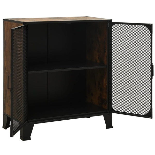 vidaXL Storage Cabinets 2 pcs Rustic Brown 72x36x82 cm Metal and MDF
