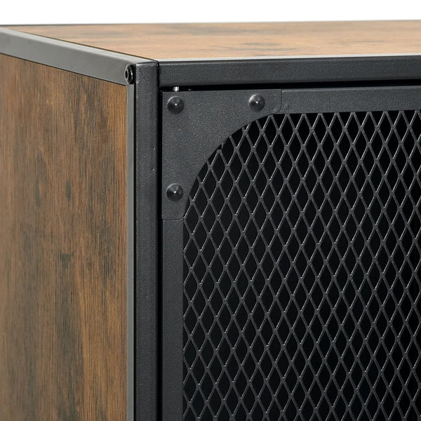 vidaXL Storage Cabinets 2 pcs Rustic Brown 72x36x82 cm Metal and MDF