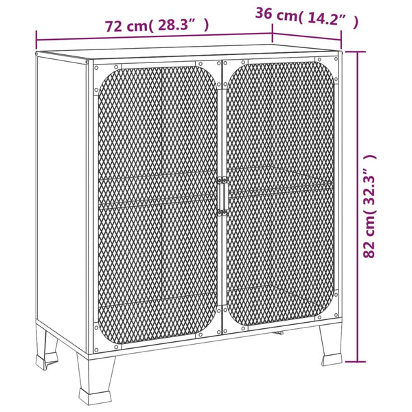 vidaXL Storage Cabinets 2 pcs Rustic Brown 72x36x82 cm Metal and MDF