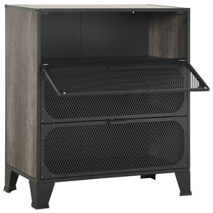 vidaXL Storage Cabinets 2 pcs. Gray 72x36x82 cm Metal and MDF