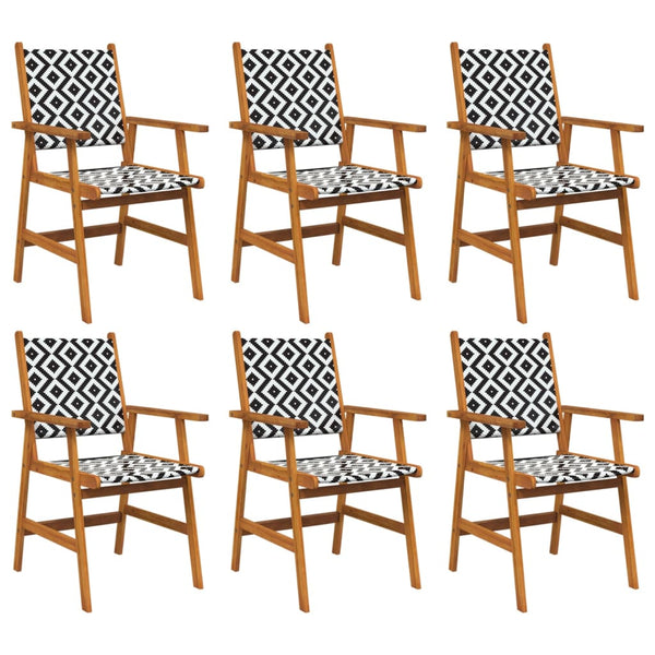 vidaXL Garden Chairs 6 pcs Solid Acacia Wood