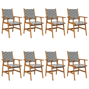 vidaXL Garden Chairs 8 pcs. Solid Acacia Wood