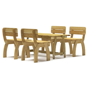 vidaXL 5-piece Impregnated Pine Wood Garden Dining Set