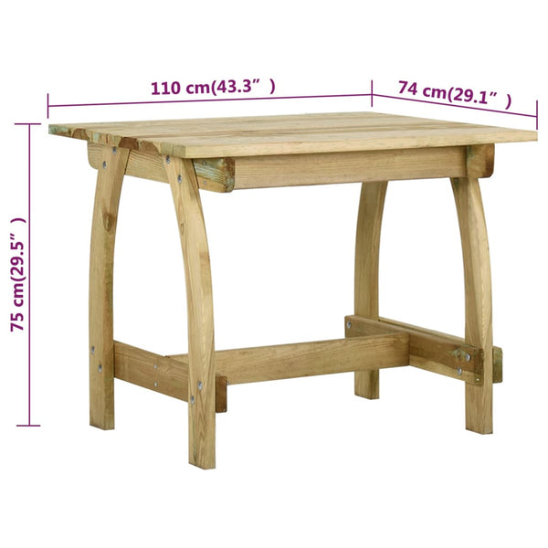 vidaXL 5-piece Impregnated Pine Wood Garden Dining Set