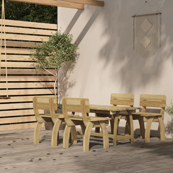 vidaXL 5-piece Impregnated Pine Wood Garden Dining Set