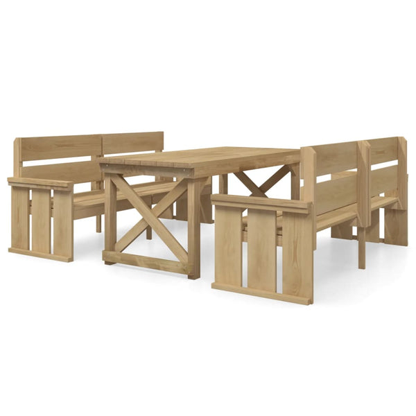 vidaXL 3-Piece Garden Dining Set Impregnated Solid Pinewood