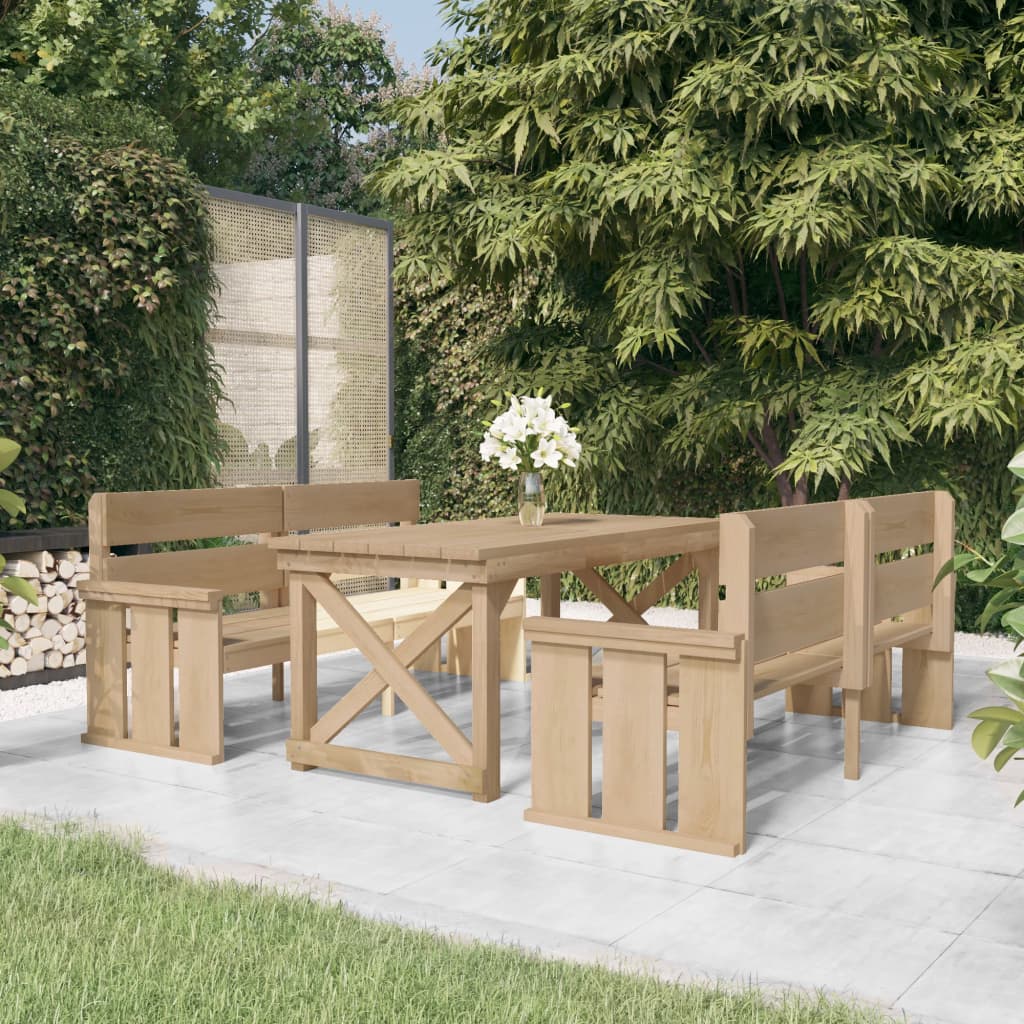 vidaXL 3-Piece Garden Dining Set Impregnated Solid Pinewood