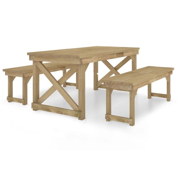 vidaXL 3-Piece Garden Dining Set Impregnated Solid Pinewood