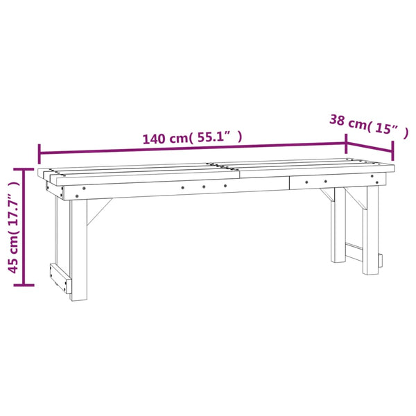 vidaXL 3-Piece Garden Dining Set Impregnated Solid Pinewood