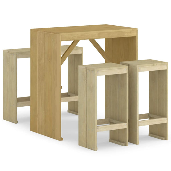 vidaXL 5-piece Impregnated Pinewood Garden Bar Set