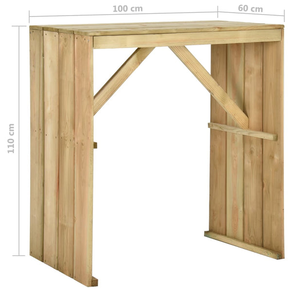 vidaXL 5-piece Impregnated Pinewood Garden Bar Set