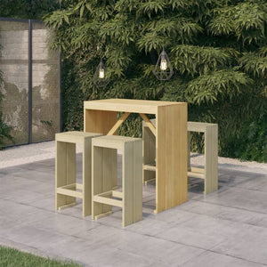 vidaXL 5-piece Impregnated Pinewood Garden Bar Set
