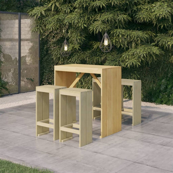 vidaXL 5-piece Impregnated Pinewood Garden Bar Set
