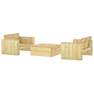 vidaXL 3-Piece Garden Lounge Set Impregnated Solid Pine Wood