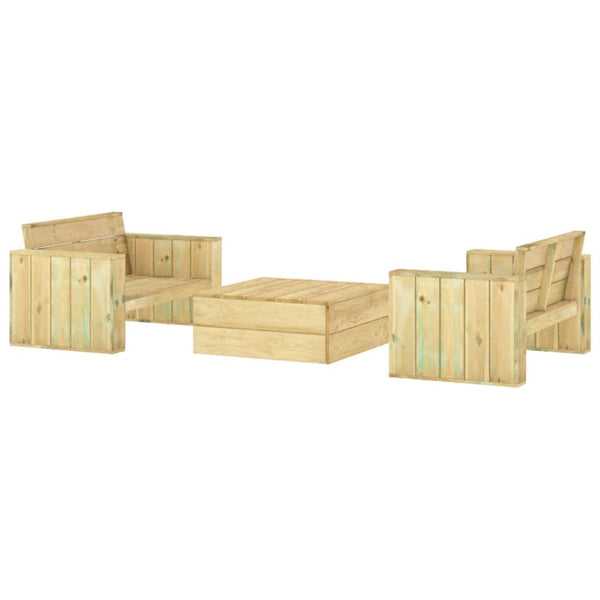 vidaXL 3-Piece Garden Lounge Set Impregnated Solid Pine Wood
