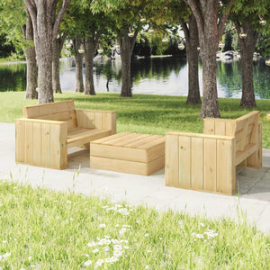 vidaXL 3-Piece Garden Lounge Set Impregnated Solid Pine Wood