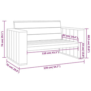 vidaXL 3-Piece Garden Lounge Set Impregnated Solid Pine Wood