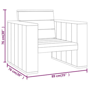vidaXL 3-Piece Garden Lounge Set Impregnated Solid Pine Wood