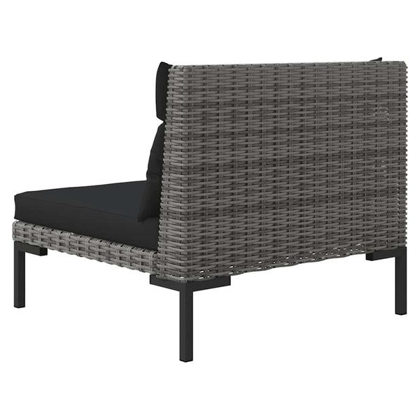 vidaXL Garden Sofa Set 2 pcs with Cushions Half-Round Poly Rattan