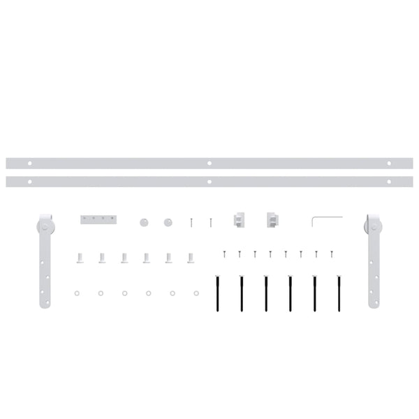 vidaXL Mini Sliding Door Hardware Set for Cabinet Doors Carbon Steel 183 cm
