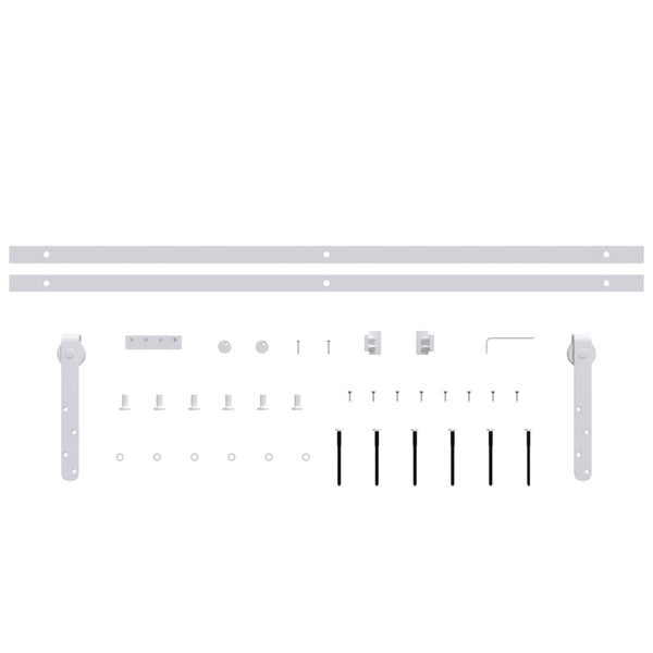 vidaXL Mini Sliding Door Hardware Kit for Cabinet Doors Carbon Steel 200 cm