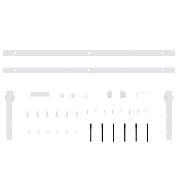 vidaXL Mini Sliding Door Hardware Kit for Cabinet Doors Carbon Steel 152 cm