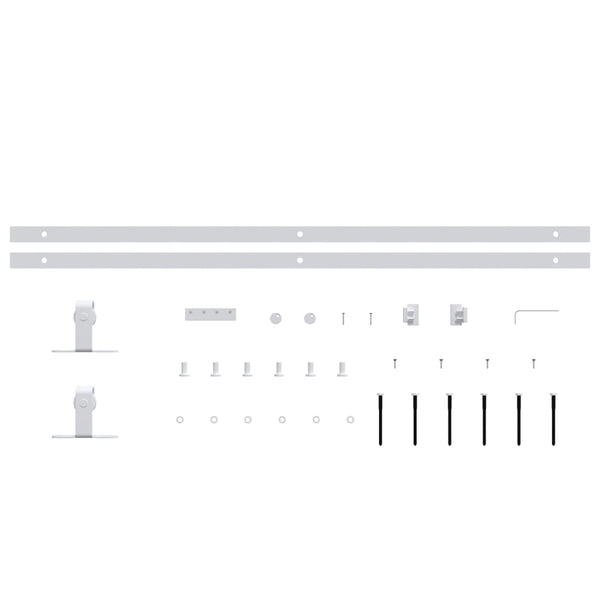 vidaXL Mini Sliding Door Hardware Set for Cabinet Doors Carbon Steel 183 cm