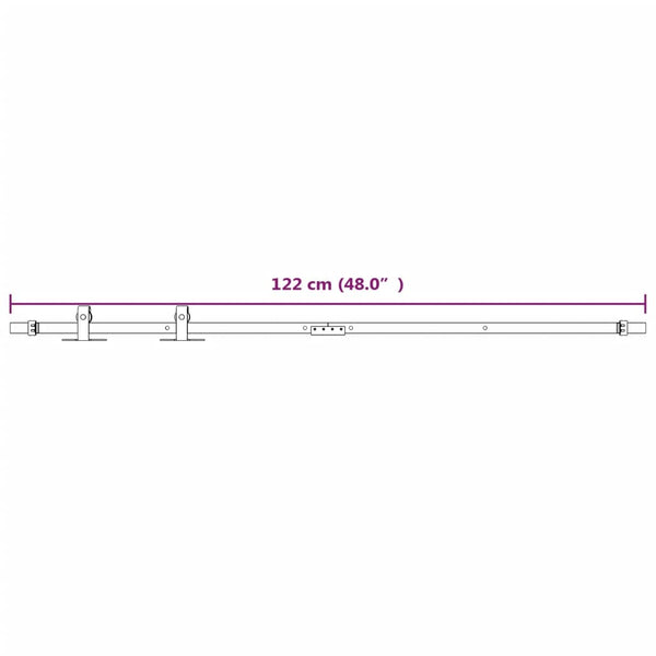 vidaXL Mini Sliding Door Hardware Kit for Cabinet Doors Carbon Steel 122 cm
