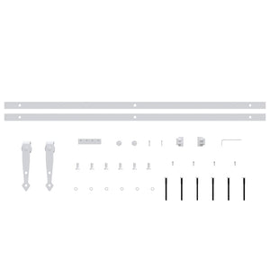 vidaXL Mini Sliding Door Hardware Set for Cabinet Doors Carbon Steel 183 cm