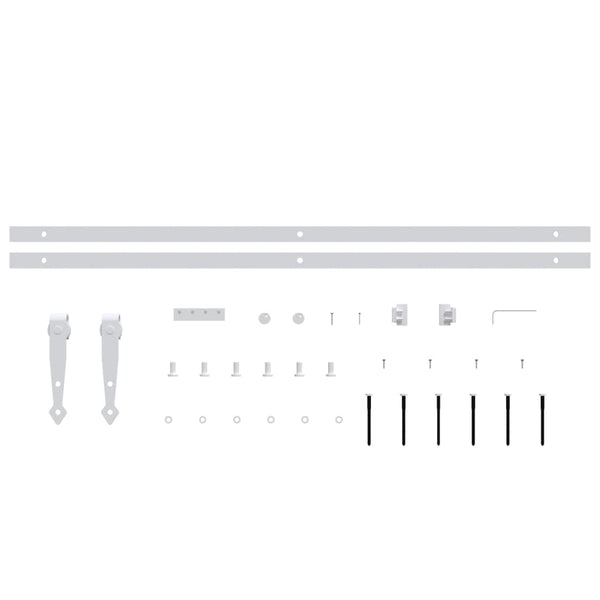 vidaXL Mini Sliding Door Hardware Set for Cabinet Doors Carbon Steel 183 cm