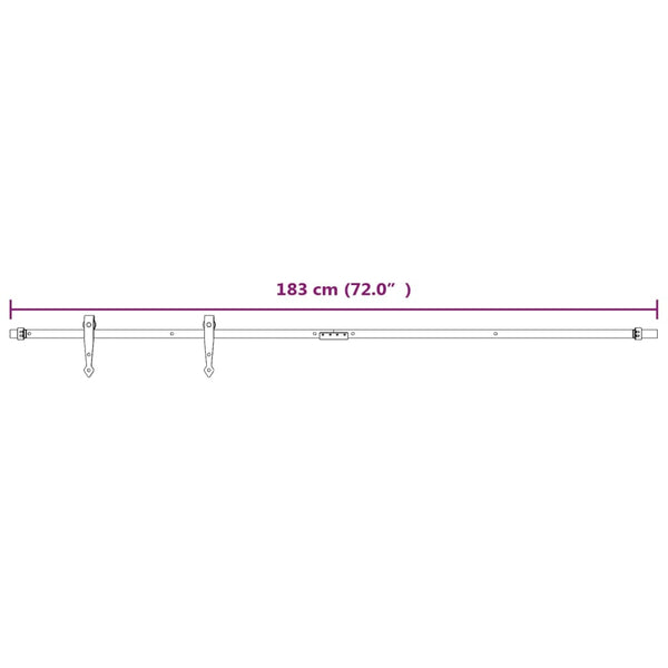 vidaXL Mini Sliding Door Hardware Set for Cabinet Doors Carbon Steel 183 cm