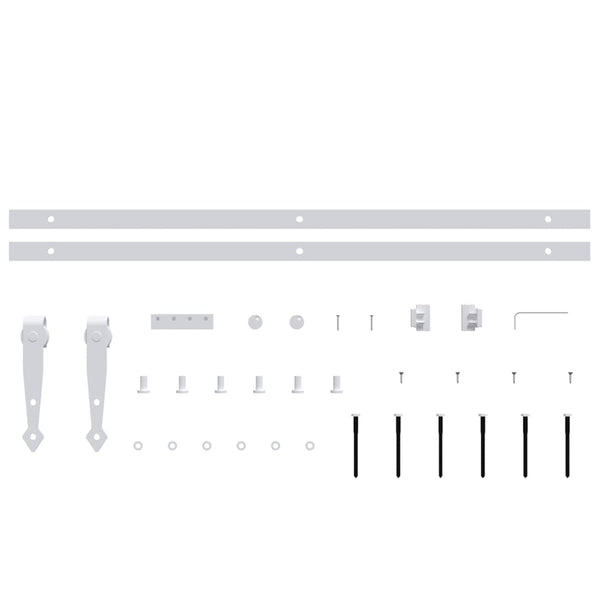 vidaXL Mini Sliding Door Hardware Kit for Cabinet Doors Carbon Steel 152 cm