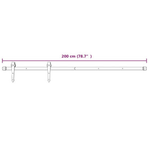 vidaXL Sliding Door Hardware 200 cm Steel White