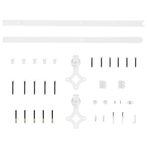 vidaXL Sliding Door Hardware 183 cm Steel White